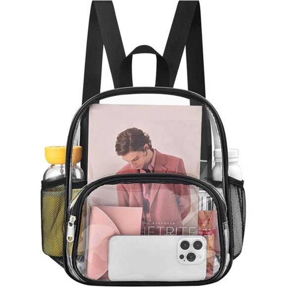 Clear Backpack for Stadium Events Clear Backpack 12x12x6 with Front Pocket for - Picture 7 of 7